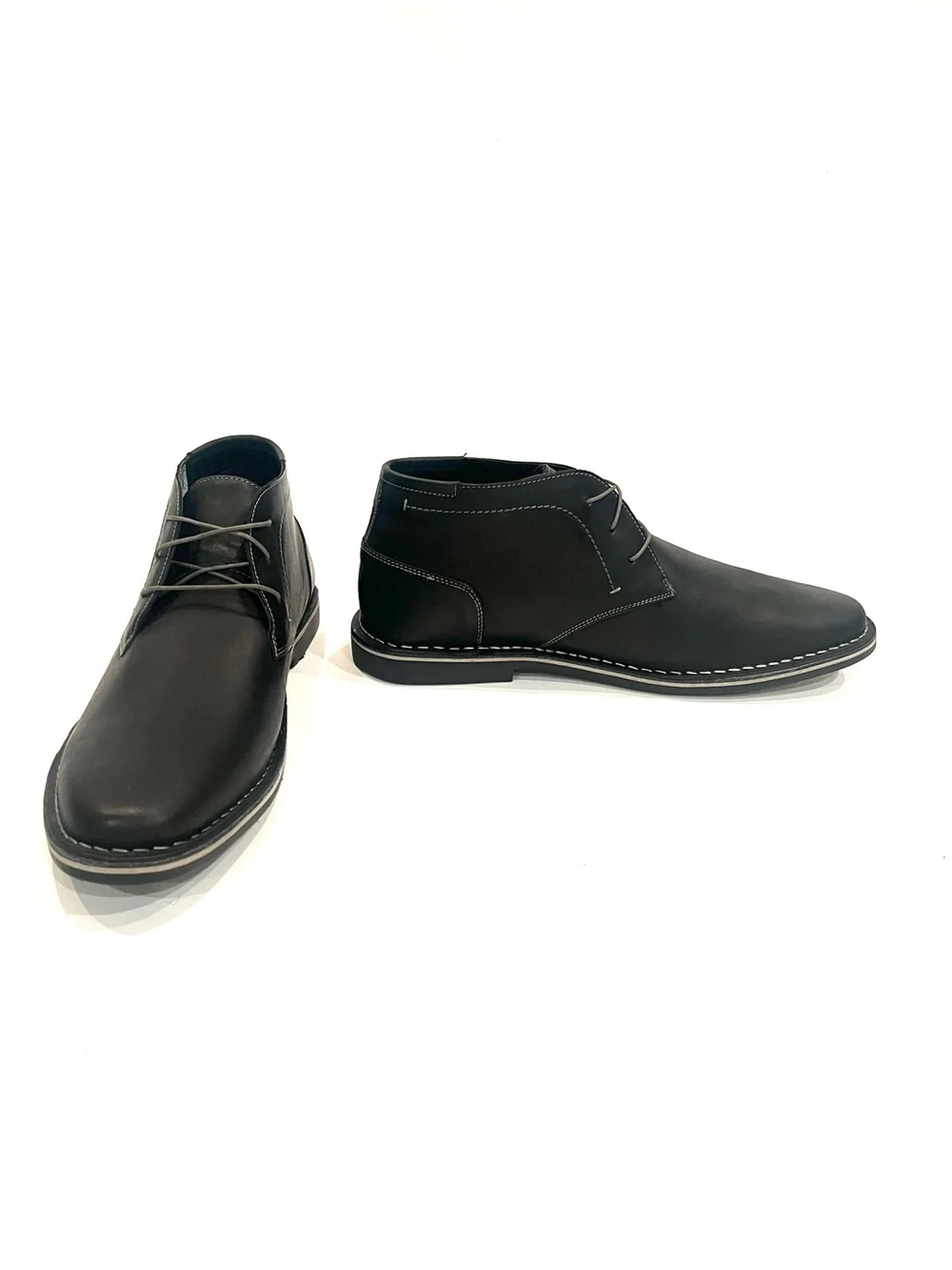 Steve Madden Harken Black Leather Chukka Lace Up Boots Mens 17 NEW